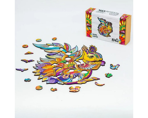 Фигурный деревянный пазл "Лесная белочка" PuzA3-00728, 95 деталей