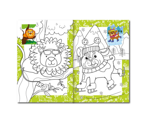 Книжка розмальовка "Пухнасті бешкетники" РМ-48-34 с цветными подсказками