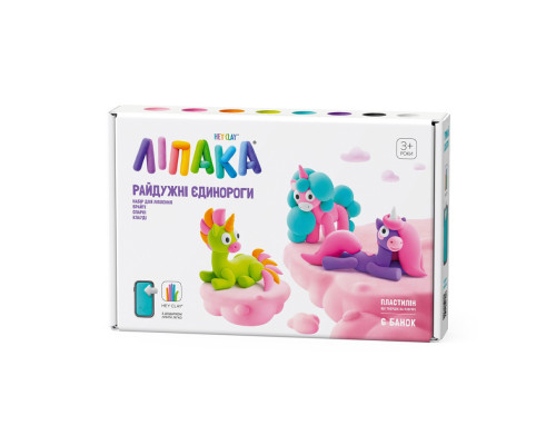 Набір самозатвердіючого пластиліну Райдужні єдинороги: Брайті, Спаркі, Клауді ЛІПАКА 60054-UA01