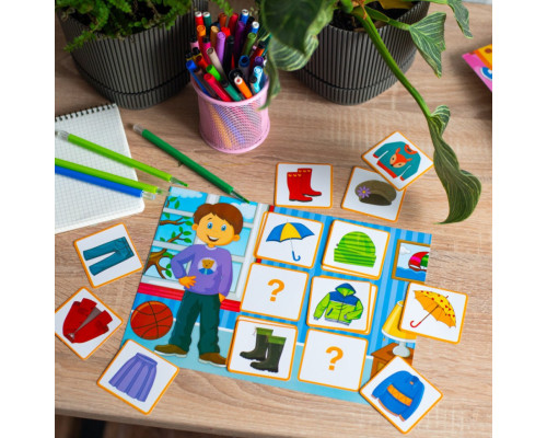 Дидактична гра "Весняний одяг" 15211020, 2 поля для гри, 24 картки