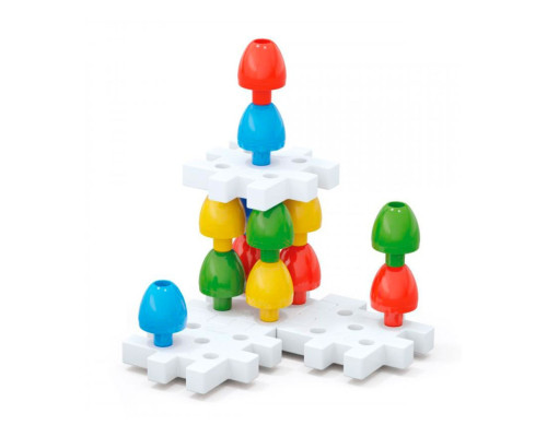 Розвиваючий набір мозаїки 2 в 1 Quercetti 2270-Q 16 фішок, 4 картки, 4 основи