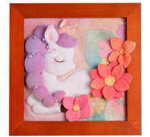 Набір для валяння голкою "Єдиноріг" YG0252 рамка 18х18 см, дерево