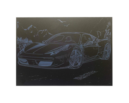 Гравюра А4 "Спорткар-1" ГрА4-8с економ варіант в пакеті 29,7х21 см