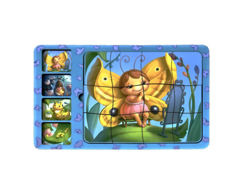 Деревянная настольная игра "Этапы развития бабочки" Ubumblebees (ПСФ017) PSF017 сортер-пазл