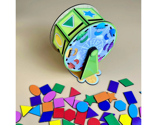 Деревянный сортер "Барабан" Ubumblebees (ПСФ135) PSF135 геометрические фигуры