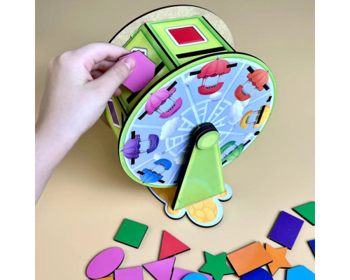 Деревянный сортер "Барабан" Ubumblebees (ПСФ135) PSF135 геометрические фигуры