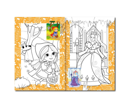 Книжка розмальовка "Казки" РМ-48-35 с цветными подсказками