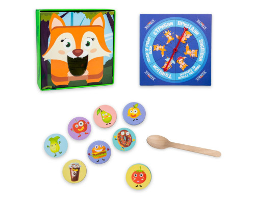 Настольная игра "Покорми меня - лисичка" 30347 инструкция 20 фишек, рулетка
