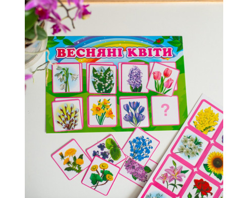 Дидактична настільна гра "Весняні квіти" 15211017, 2 поля для гри