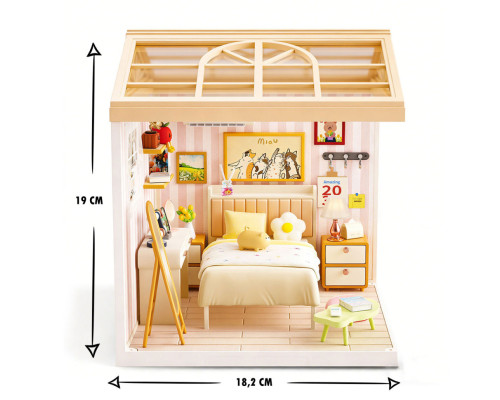 Конструктор-румбокс Спальня Mini House 8004-MH серии "Интерьер", со светом