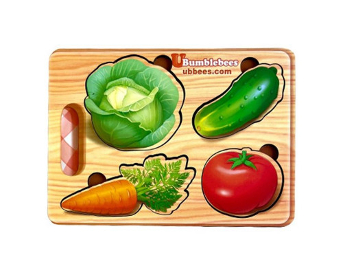 Дерев'яний пазл-вкладиш "Овочі" Ubumblebees (ПСФ122) PSF122 фон із підказкою
