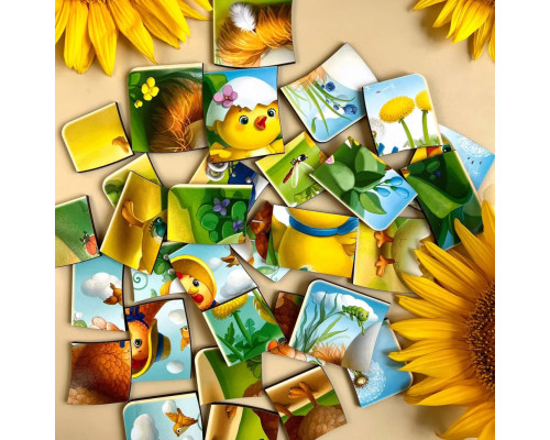 Деревянная настольная игра "Этапы развития курочки" Ubumblebees (ПСФ018) PSF018 сортер-пазл
