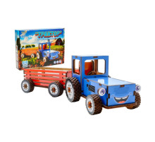 Дитячий дерев'яний 3D конструктор "Трактор" Puz-00933, 69 деталей