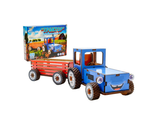 Дитячий дерев'яний 3D конструктор "Трактор" Puz-00933, 69 деталей