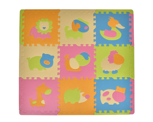 Дитячий килимок Мозаїка "Тварини" MR 1288, 9 деталей, EVA, 31х31 см