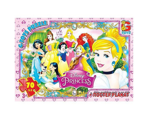 Дитячий пазл "Принцеси дісней" PD74 плакат 70 елементів