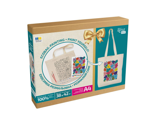 Набір для творчості екосумка-розмальовка "Funny flowers" N0003647 розмір 38х42 см