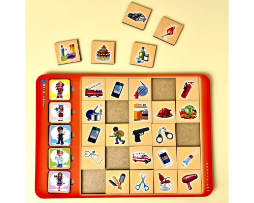 Деревянный пазл-вкладыш "Ассоциации-профессии" (ПСД073) PSD073