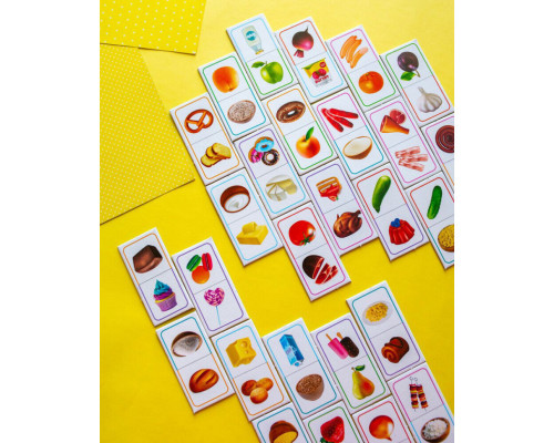 Дитяча настільна гра "Доміно. Продукти харчування" 10109169, 28 карток