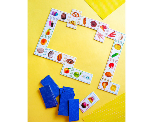 Дитяча настільна гра "Доміно. Продукти харчування" 10109169, 28 карток
