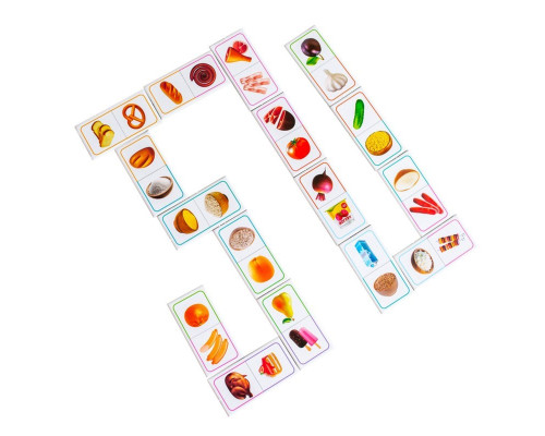 Дитяча настільна гра "Доміно. Продукти харчування" 10109169, 28 карток