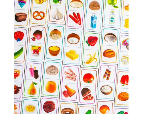 Дитяча настільна гра "Доміно. Продукти харчування" 10109169, 28 карток