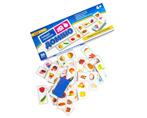 Дитяча настільна гра "Доміно. Продукти харчування" 10109169, 28 карток