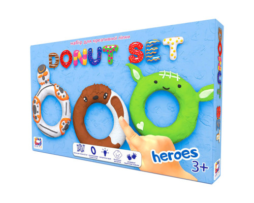 Набір для креативного ліплення TM Moon Light Clay Donut Set HEROES легкий стрибаючий пластилін - РУС 70089