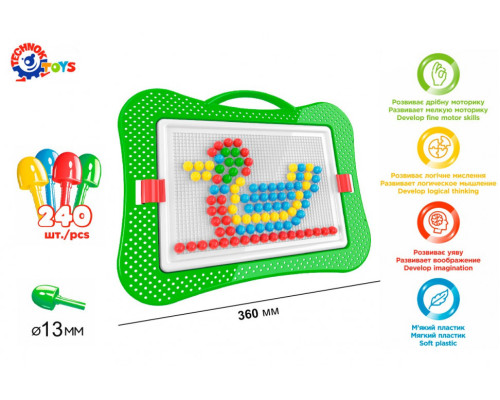 Детская развивающая мозаика №5 3374TXK, 240 фишек в наборе