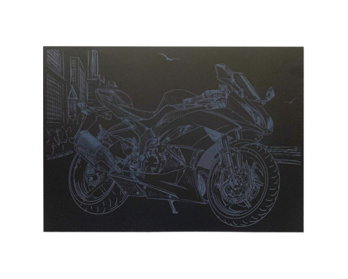 Гравюра А4 "Мотоцикл" ГрА4-11с економ варіант в пакеті 29,7х21 см