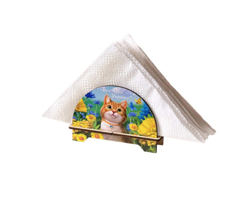 Деревянная салфетница "Рыжий котик" Ubumblebees (ПСФ153) PSF153 декоративная