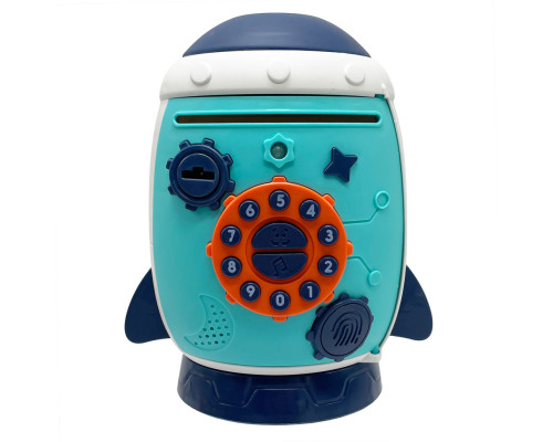 Детский банковский терминал "Ракета" MK 5401 музыка, звуки животных, ключ Бирюзовый