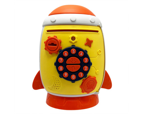 Детский банковский терминал "Ракета" MK 5401 музыка, звуки животных, ключ Желтый