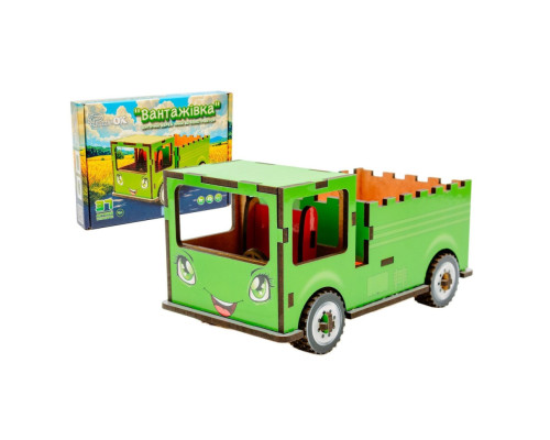 Дитячий дерев'яний 3D конструктор "Вантажівка" Puz-00929, 37 деталей