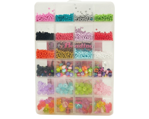 Дитячий набір бісеру для створення прикрас 610-34 ножиці, волосінь у комплекті