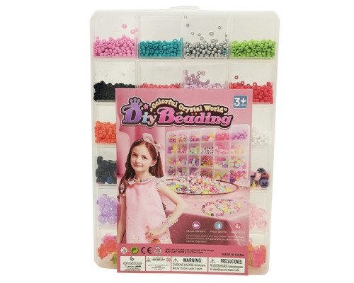 Дитячий набір бісеру для створення прикрас 610-34 ножиці, волосінь у комплекті