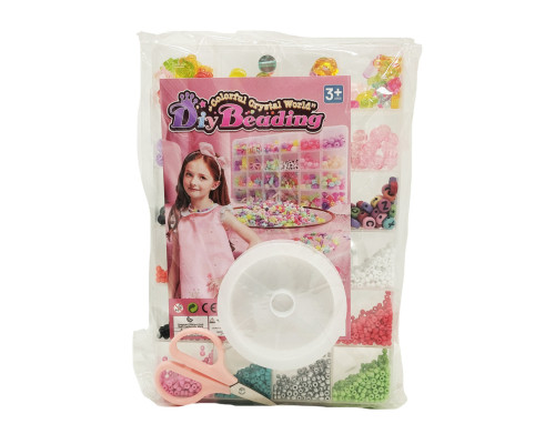 Дитячий набір бісеру для створення прикрас 610-34 ножиці, волосінь у комплекті