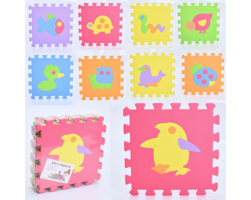 Дитячий килимок Мозаїка "Тварини" MR 1278, 9 деталей, EVA, 30х30 см