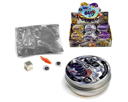 Жуйка для рук "Magnetic Gum" MgGUM-01 в металевій коробочці  Сріблястий