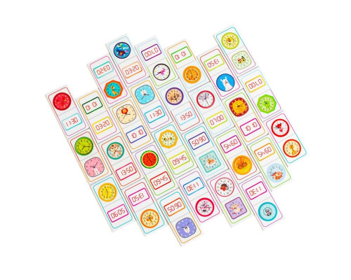 Дитяча настільна гра "Доміно. Вивчаємо час" 10120209, 28 фішок