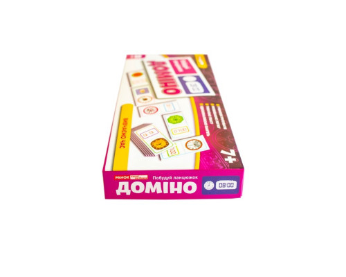 Дитяча настільна гра "Доміно. Вивчаємо час" 10120209, 28 фішок