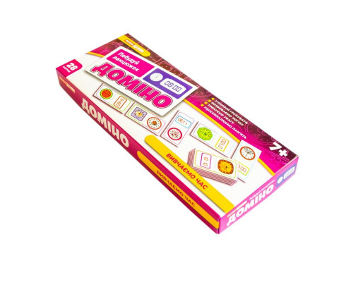 Дитяча настільна гра "Доміно. Вивчаємо час" 10120209, 28 фішок