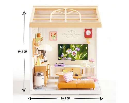 Конструктор-румбокс Гостиная Mini House 8006-MH серии "Интерьер", со светом