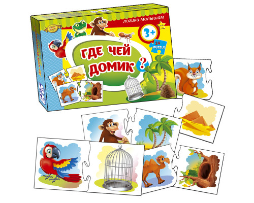 Детская игра-пазл "Где чей домик?" MKM0330, 24 детали