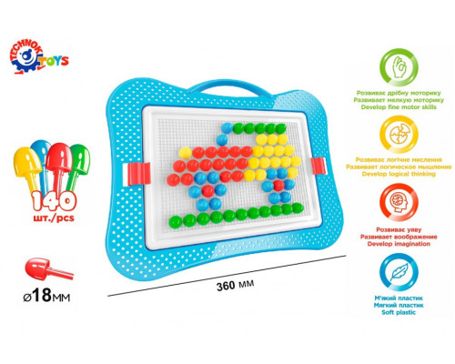 Детская развивающая мозаика 3381TXK, 140 фишек
