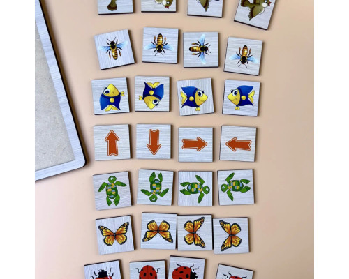 Деревянная настольная игра "Укажите направление - 2" Ubumblebees (ПСФ007) PSF007 пазл-сортер