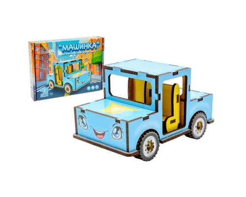 Дитячий дерев'яний 3D конструктор "Машинка" Puz-00930, 43 деталі