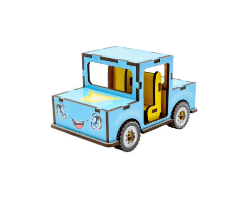 Дитячий дерев'яний 3D конструктор "Машинка" Puz-00930, 43 деталі