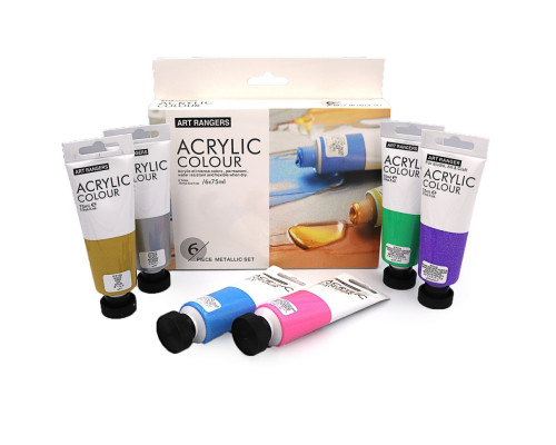 Набор акриловых красок "Металлик Art ranger" 32KRFEA0675-M 6 цветов по 75 мл