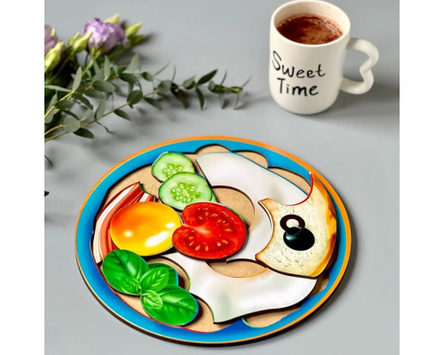 Деревянный пазл-сортер "Завтрак" (ПСД137) PSD137